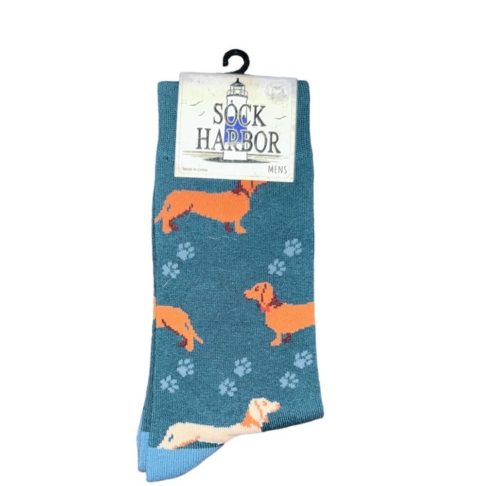NWT Sock Harbor Mens Weiner dog dachshund socks